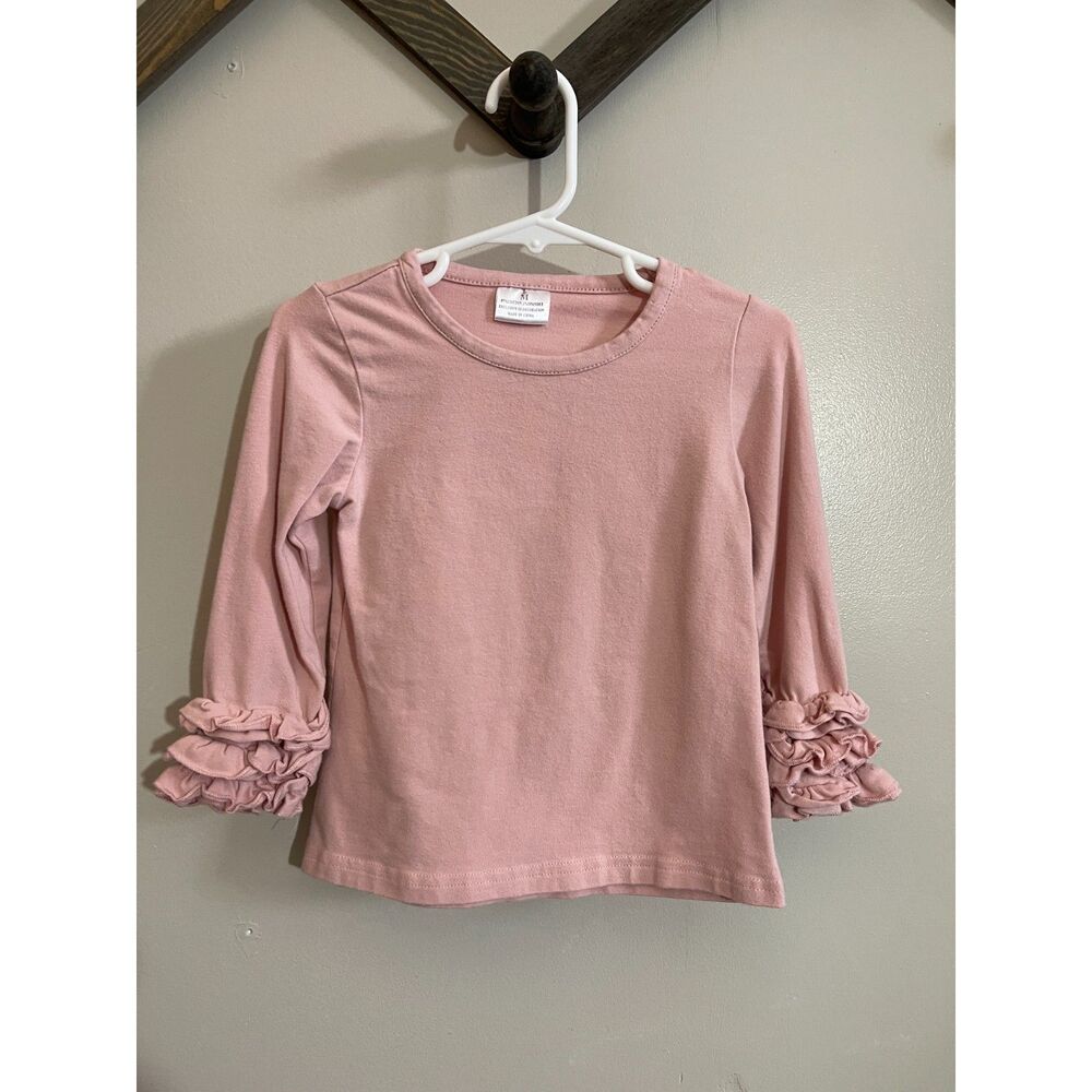 Boutique Girls 3T Pink Top | Long Sleeve Icing Ruffles